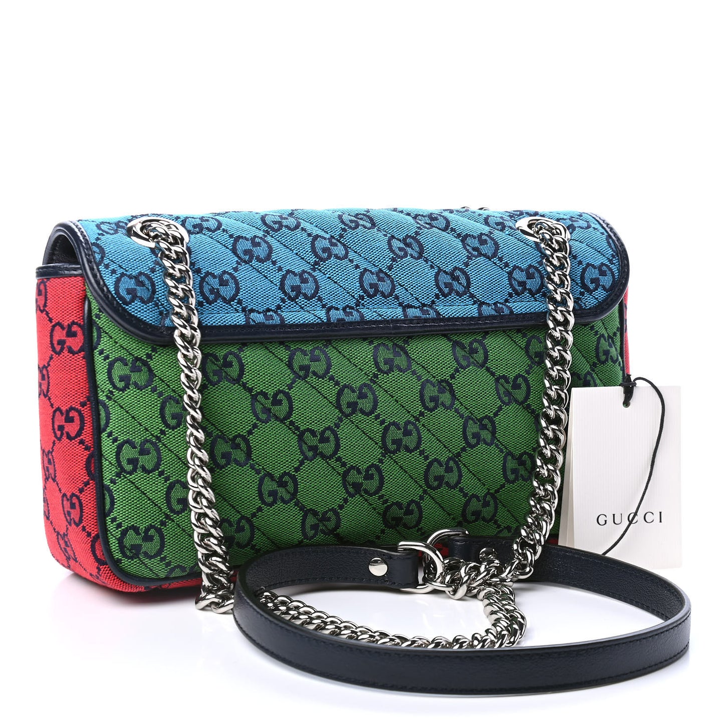 Monogram Multicolor Matelasse Diagonal Small GG Marmont Shoulder Bag Light Blue Pink Blue Green Red
