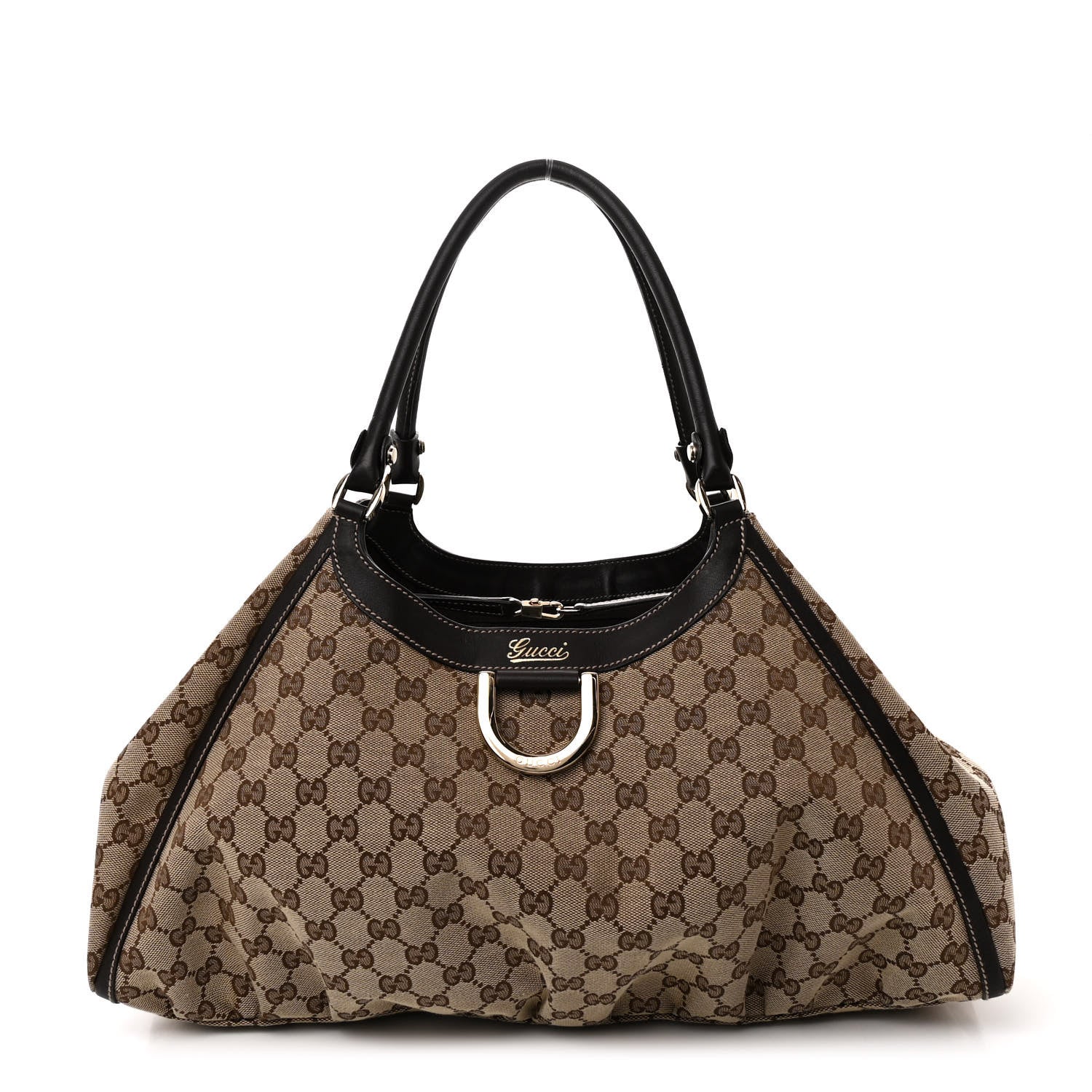 Gucci Monogram Large D Gold Hobo Dark Brown 1 of 12