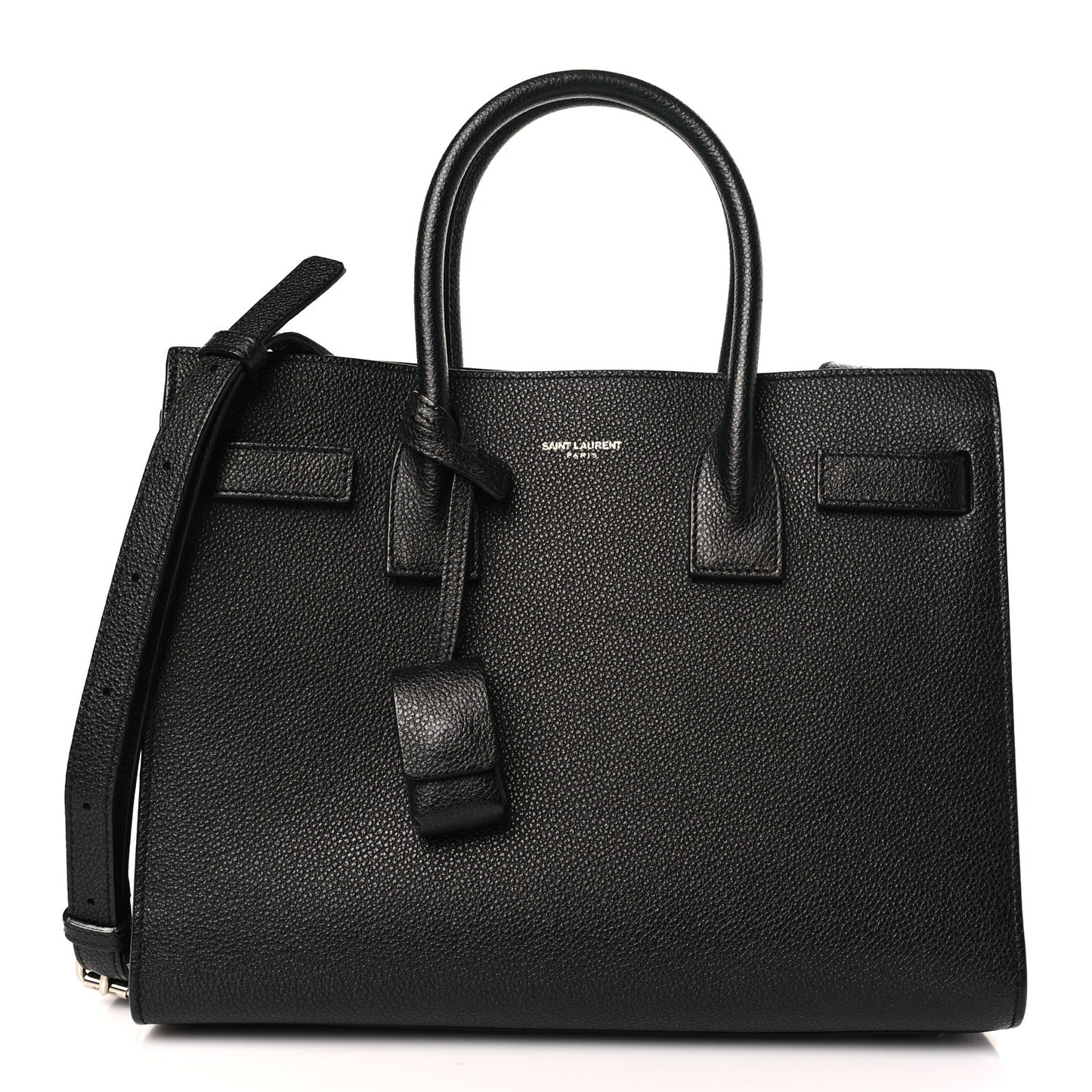 Grained Calfskin Baby Sac De Jour Black