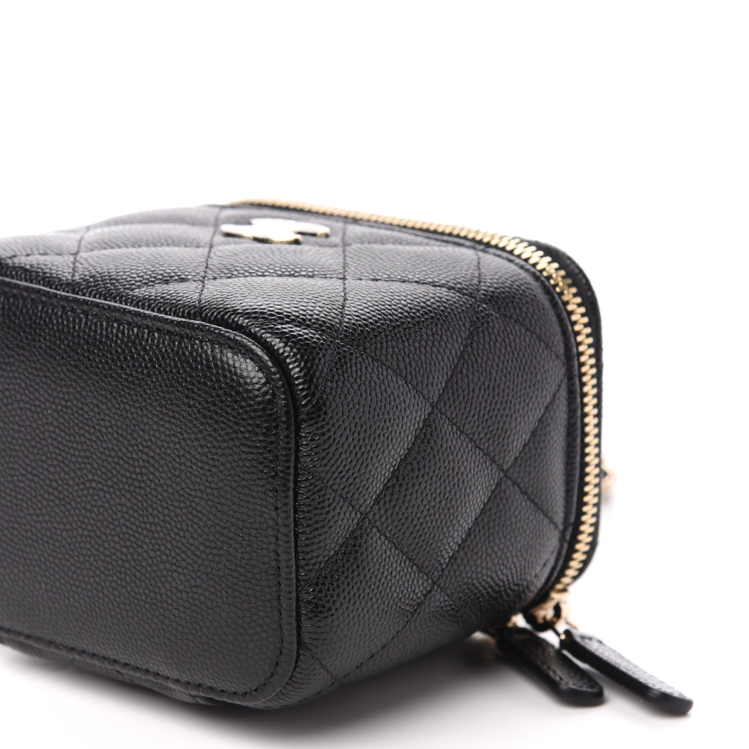 Chanel Caviar Quilted Mini Pearl On Top Vanity Case With Chain Black 9 of 10