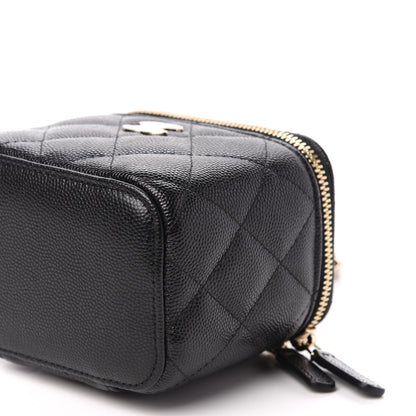 Chanel Caviar Quilted Mini Pearl On Top Vanity Case With Chain Black 9 of 10