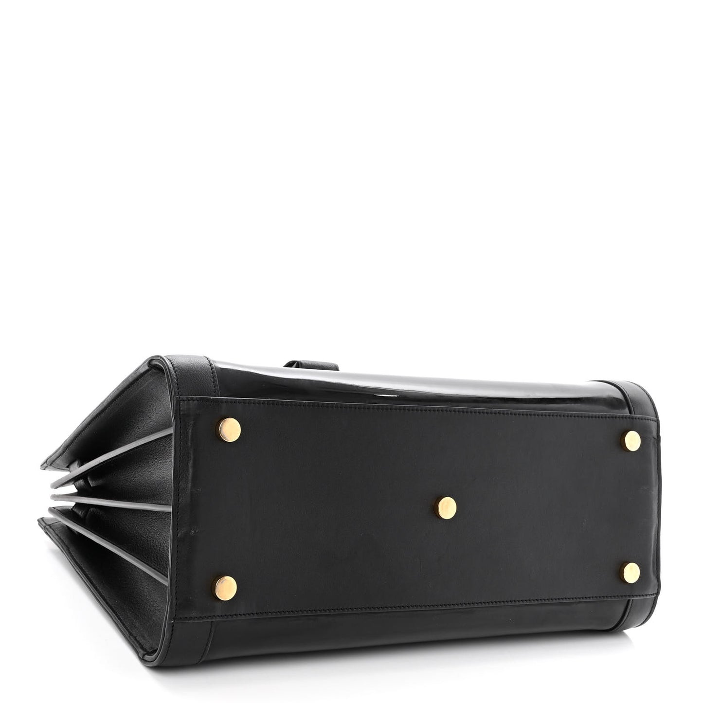 Patent Calfskin Small Sac de Jour Black