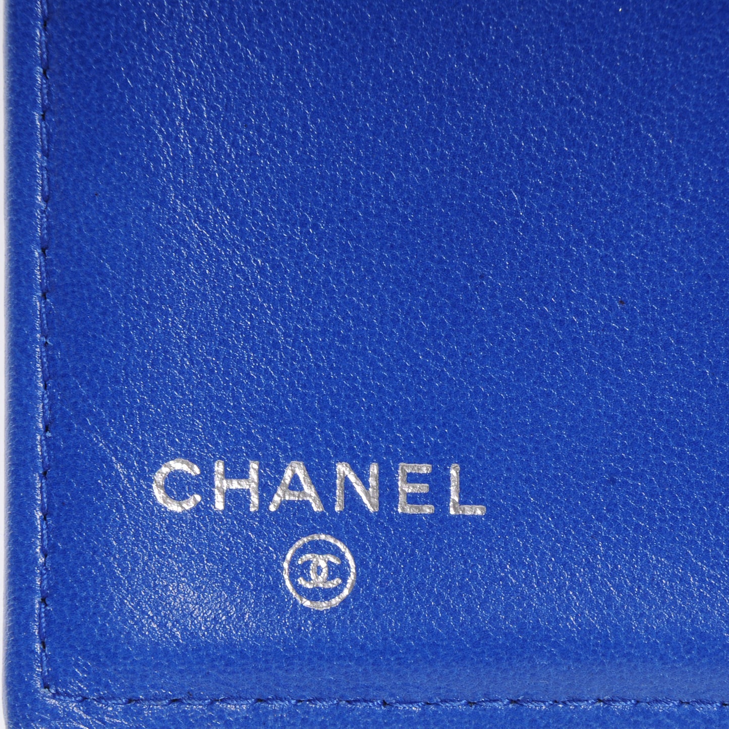 Lambskin Quilted Large Flap Wallet Dark Blue