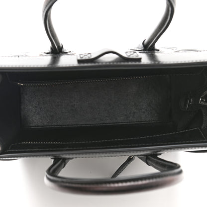 Celine Smooth Calfskin Lizard Embossed Nano Luggage White Black 5 of 12