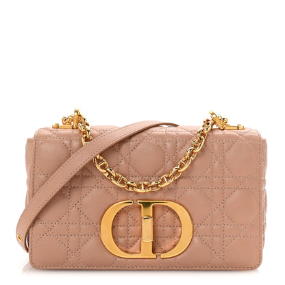 Christian Dior Calfskin Cannage Small Caro Bag Rose De Vents 1 of 10