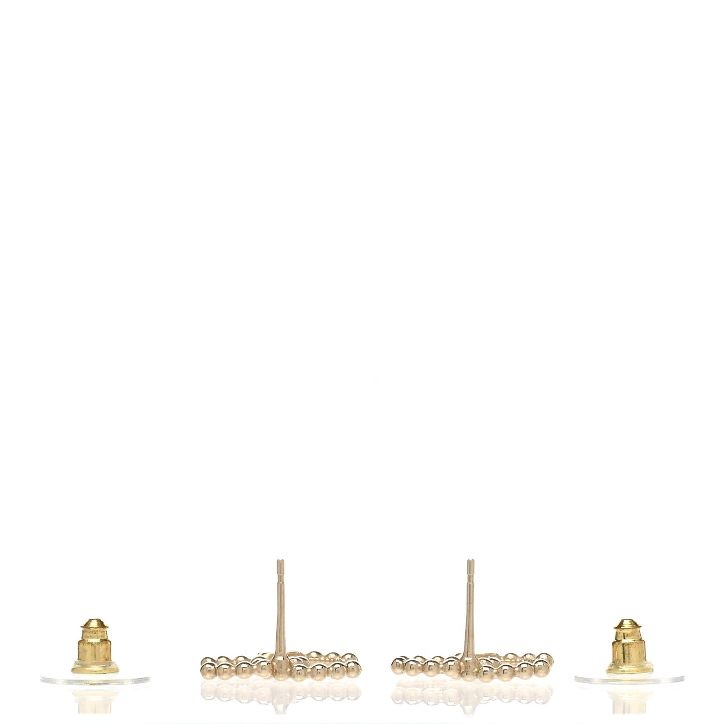 Metal Beaded CC Earrings Gold