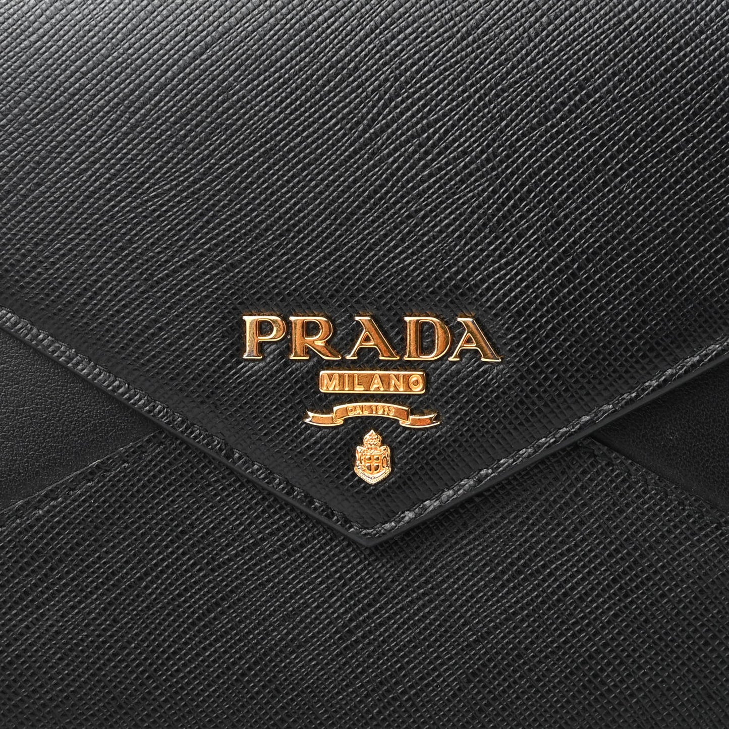 Saffiano City Calfskin Envelope Wallet Black