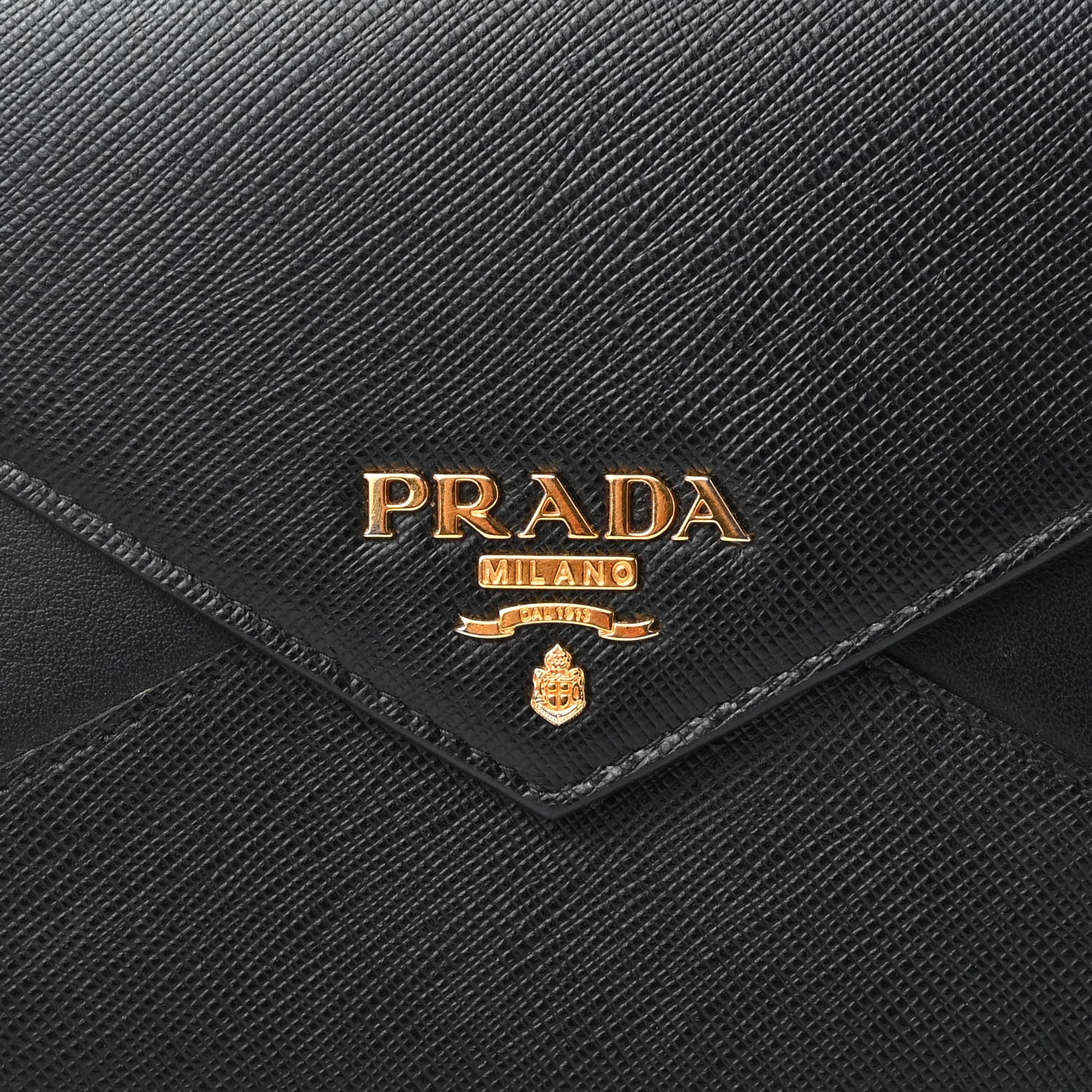 Prada Saffiano City Calfskin Envelope Wallet Black 6 of 9