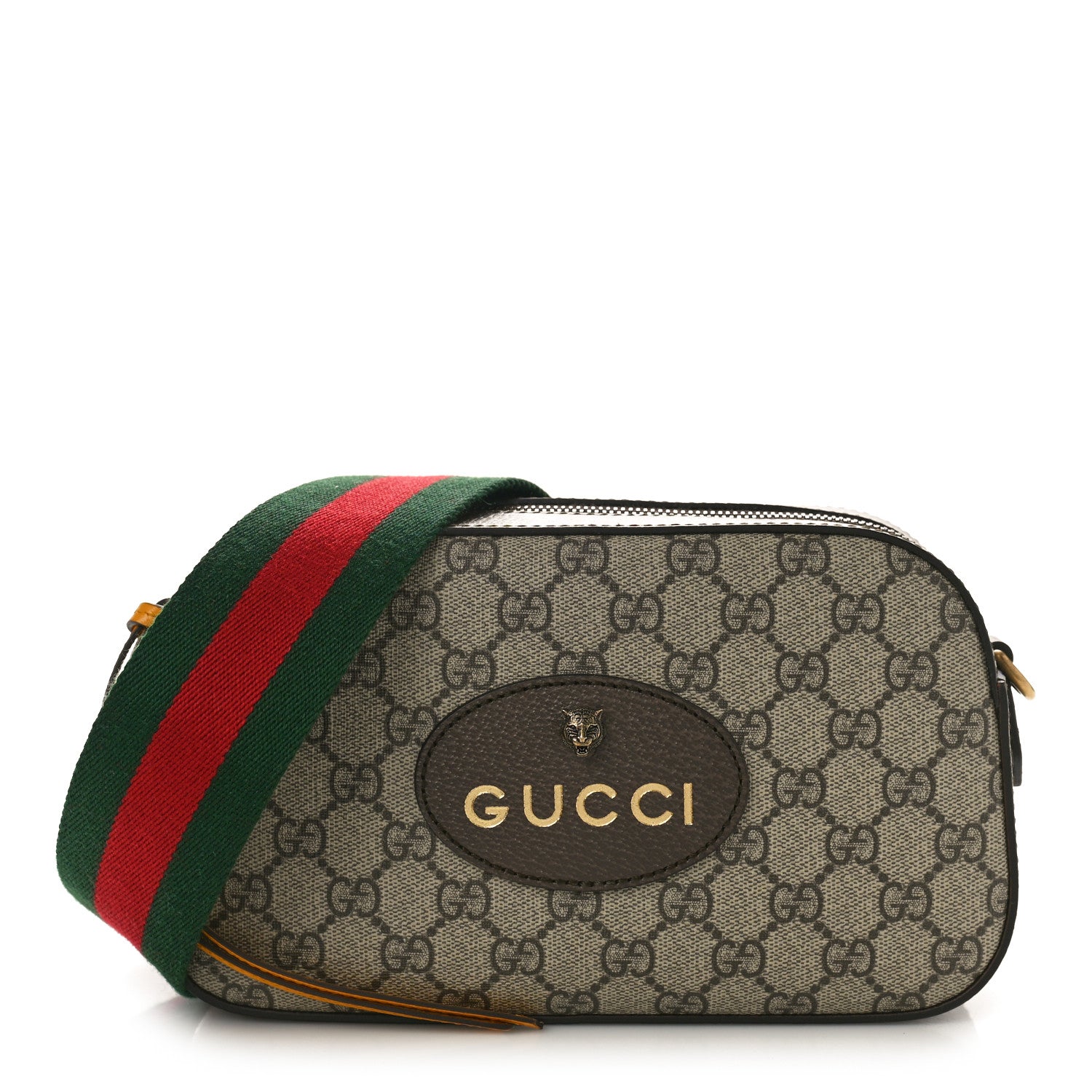 Gucci GG Supreme Monogram Web Neo Vintage Shoulder Bag Beige New Acero Crop 1 of 9