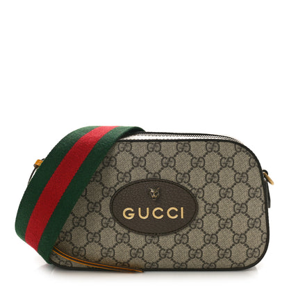 Gucci GG Supreme Monogram Web Neo Vintage Shoulder Bag Beige New Acero Crop 1 of 9