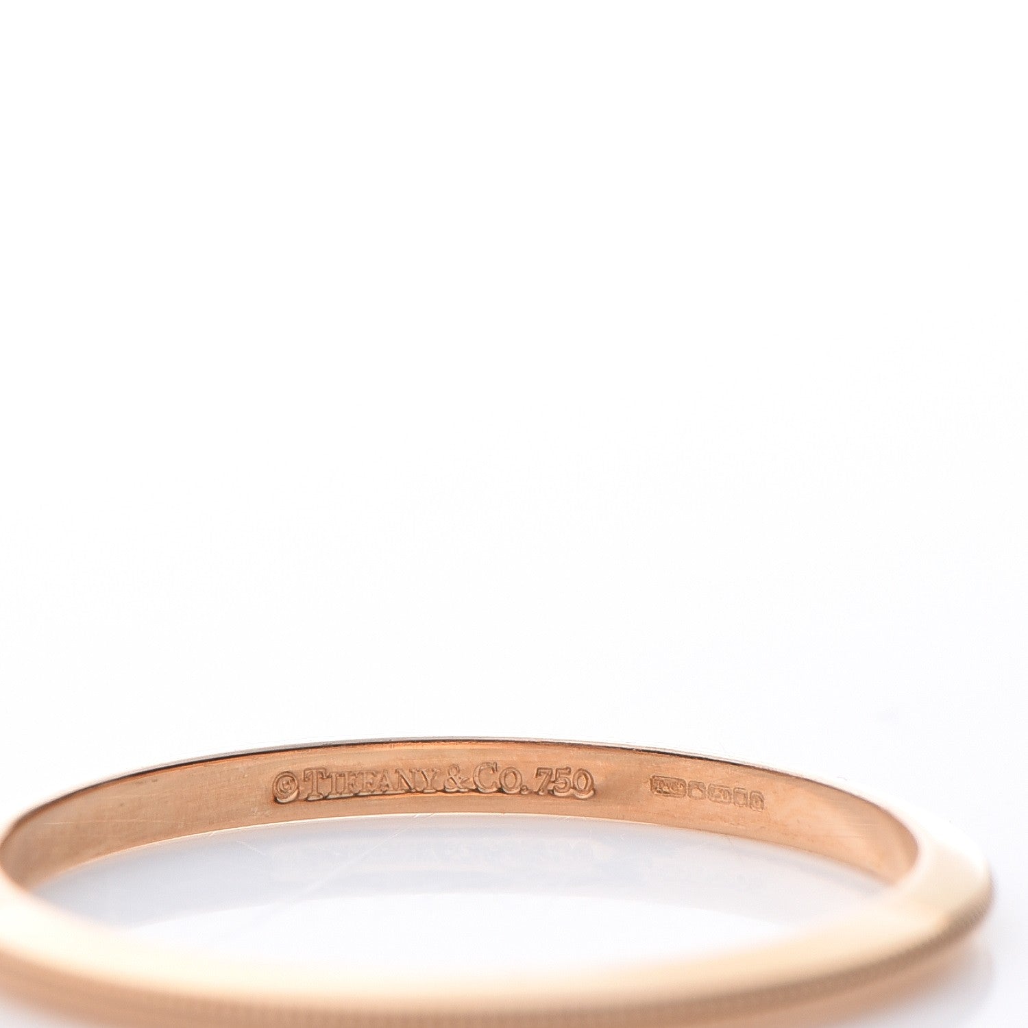 Tiffany 18K Rose Gold Milgrain Band Ring 58 8.25 3 of 5