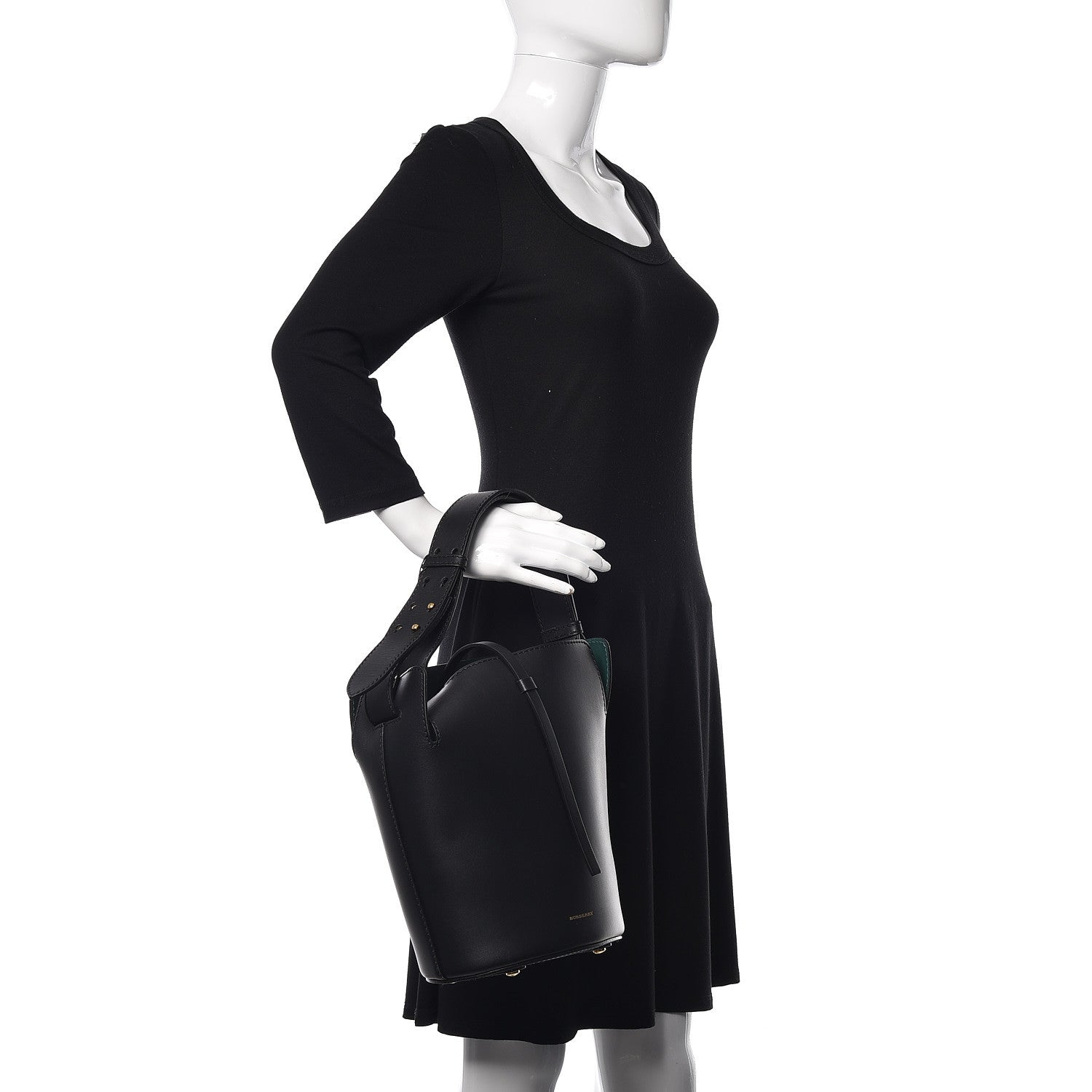 Burberry Supple Calfskin Medium Bucket Black 2 of 9