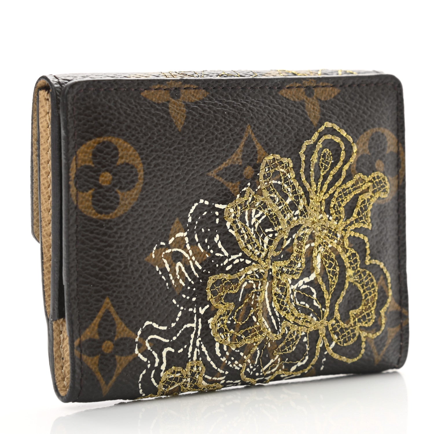 Louis Vuitton Monogram Dentelle Elise Wallet Gold 3 of 8