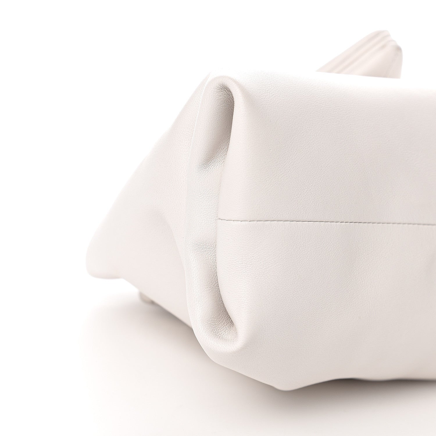 Bottega Veneta Lambskin BV Trine Clutch Bianco 6 of 8