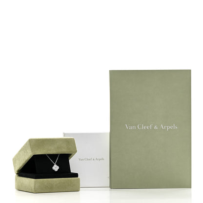 Van Cleef & Arpels 18K White Gold Diamond Sweet Alhambra Pendant Necklace 6 of 6