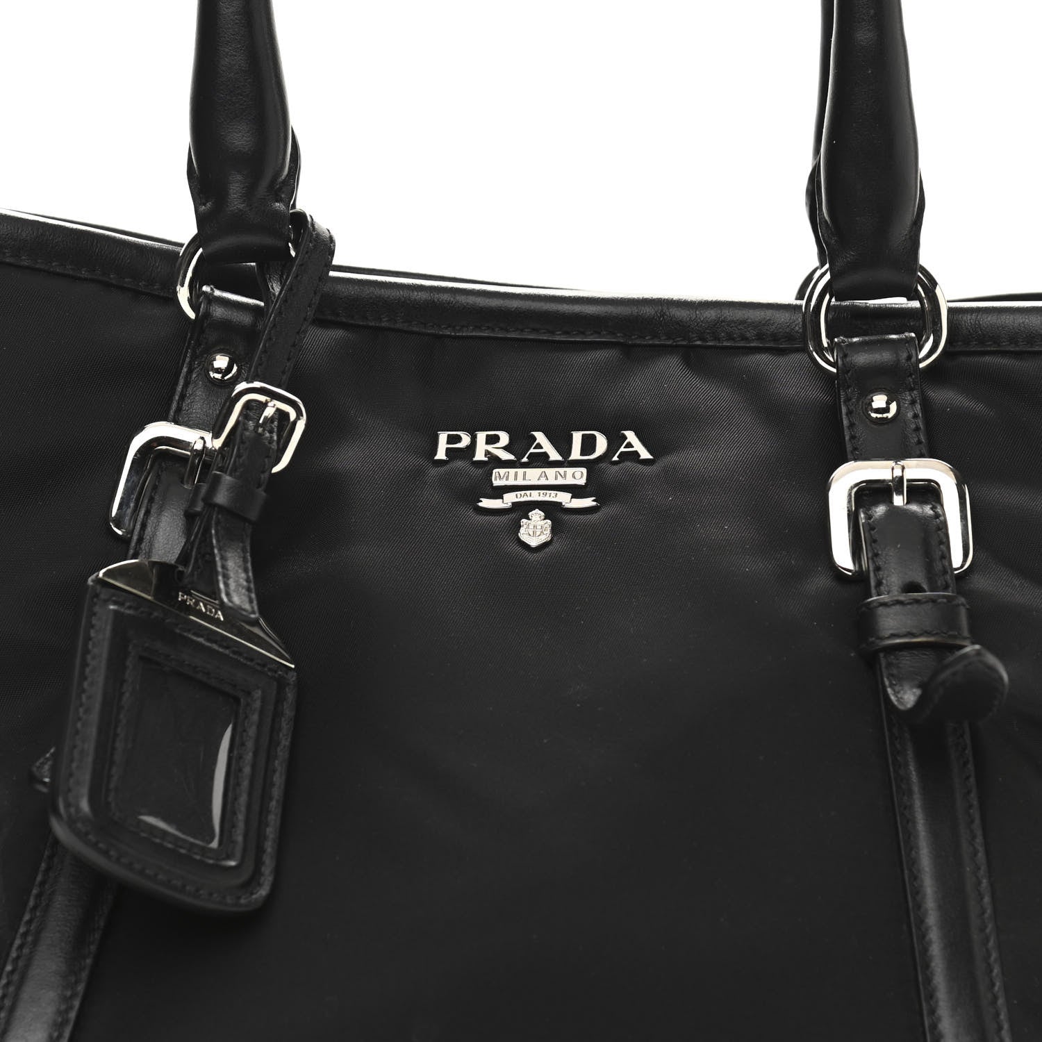 Prada Tessuto Nylon Soft Calf Tote Black 8 of 12