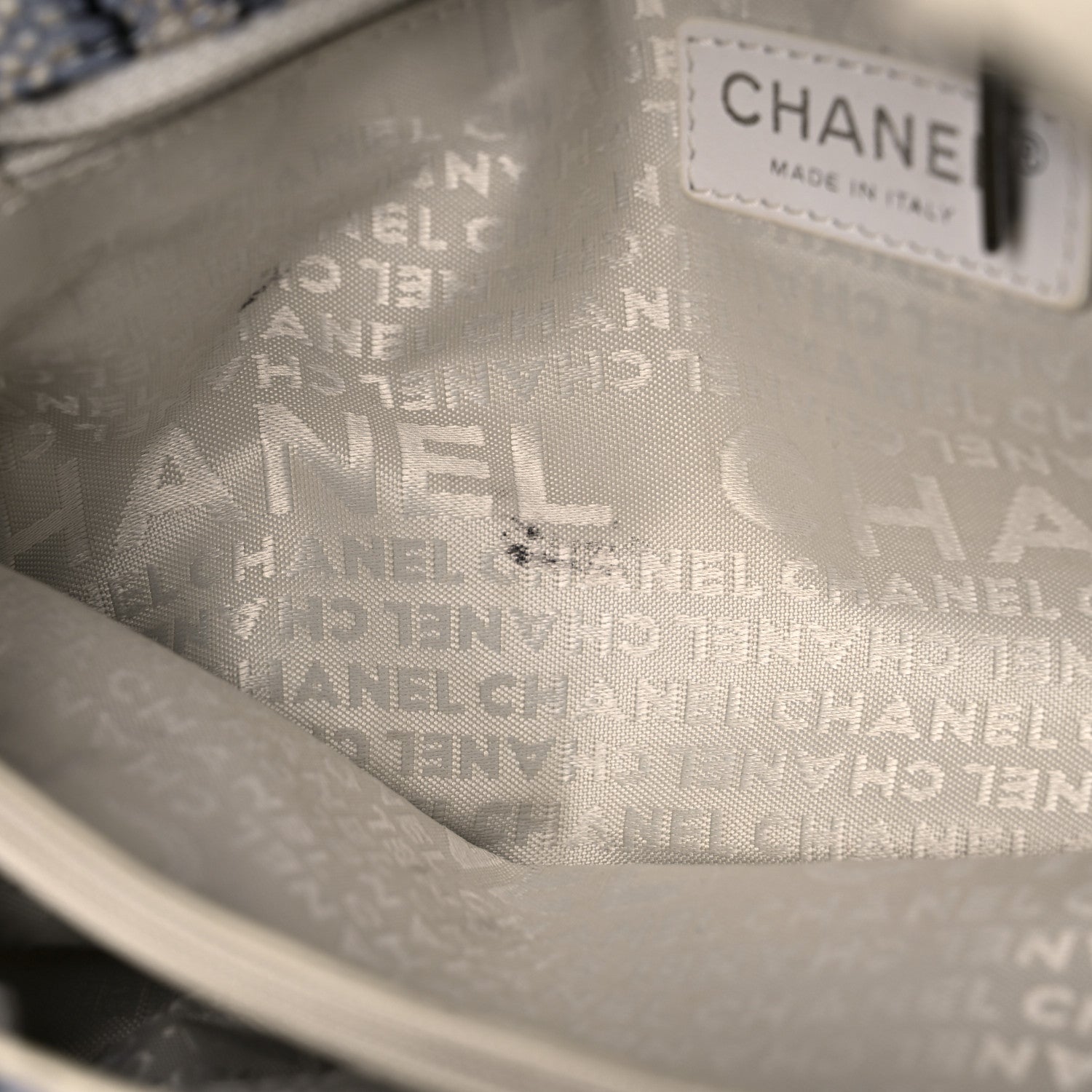 Chanel Tweed Calfskin Woven Single Flap Blue 11 of 19
