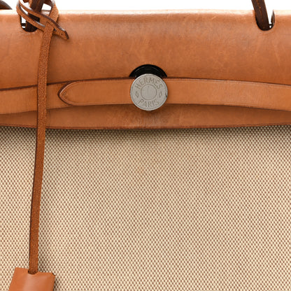 Hermes Vache Hunter Toile H Herbag Zip 31 PM Natural 9 of 17