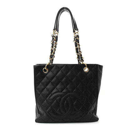 Chanel Caviar Quilted Petit Shopping Tote PST Black 1 of 10