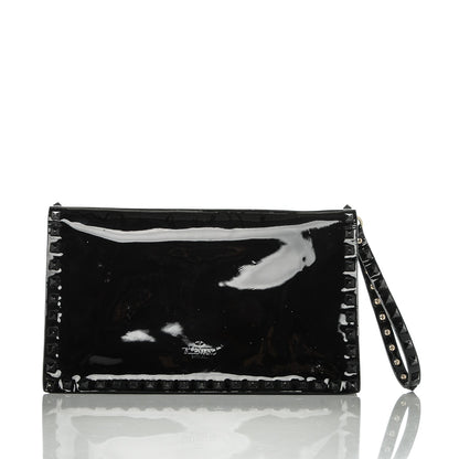 Valentino Garavani Patent Rockstud Wristlet Clutch Black 4 of 9