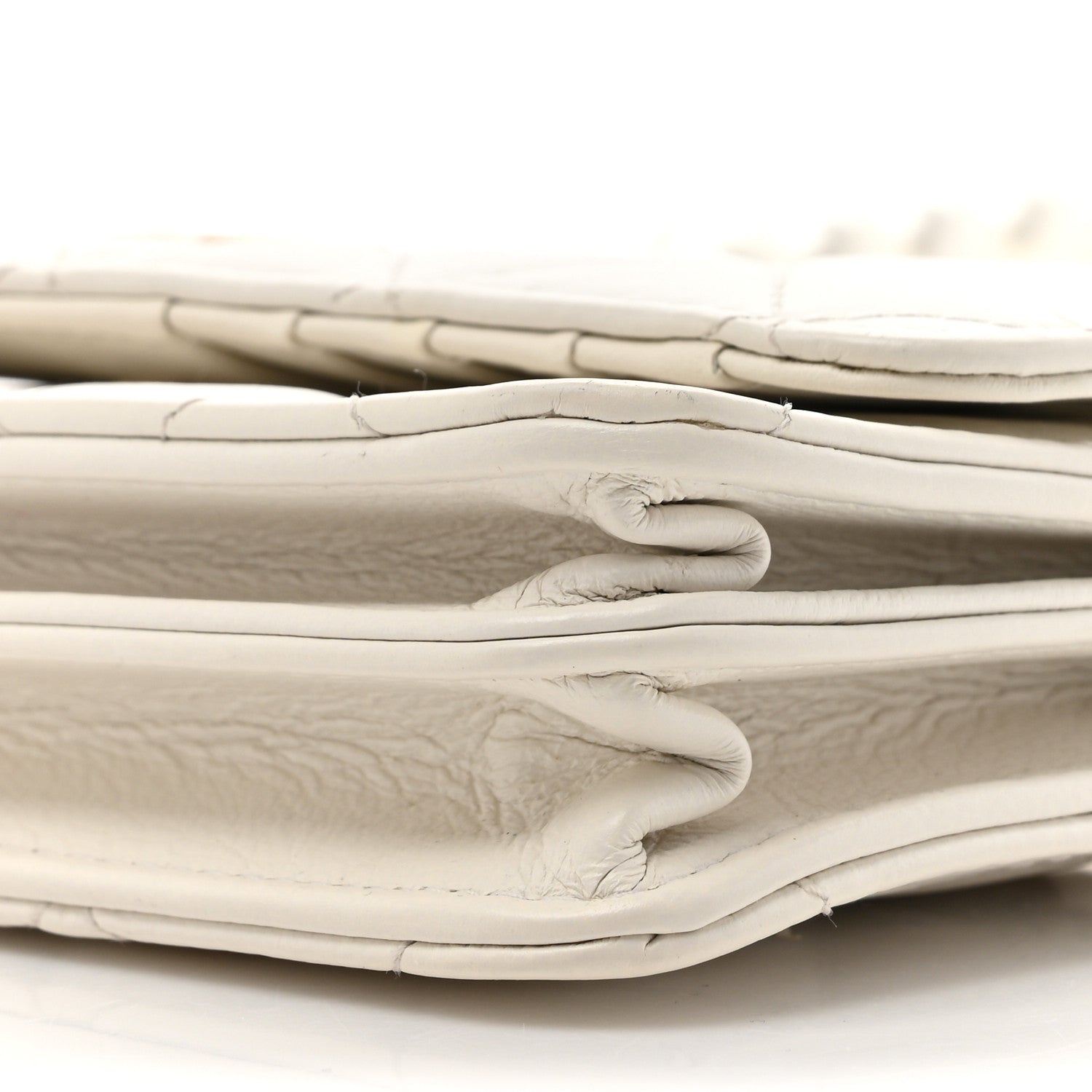 Chanel Calfskin Quilted Mini Maxi Pearls Wallet On Chain WOC White 9 of 12