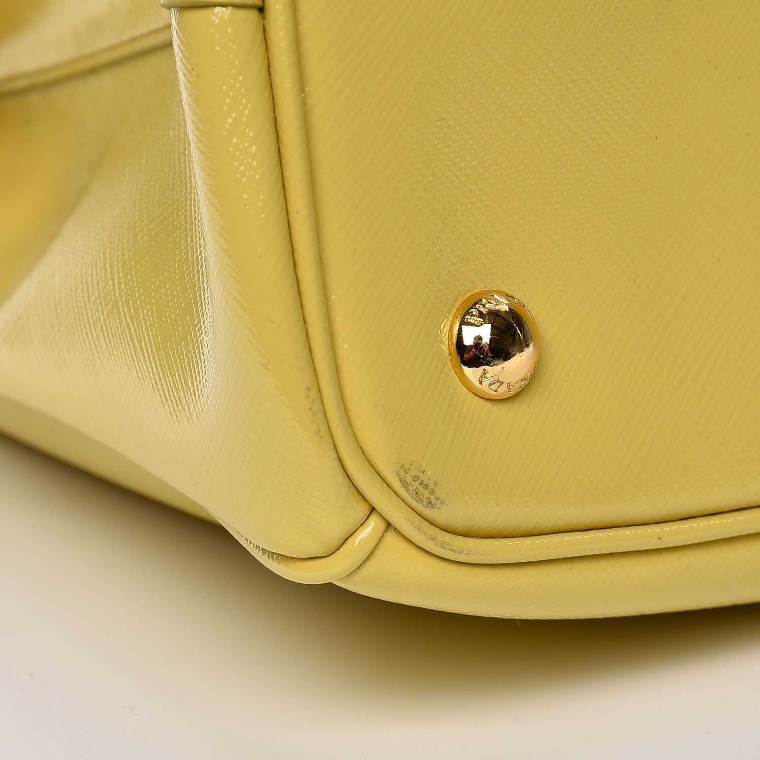 Prada Saffiano Vernice Tote Ananas 12 of 17