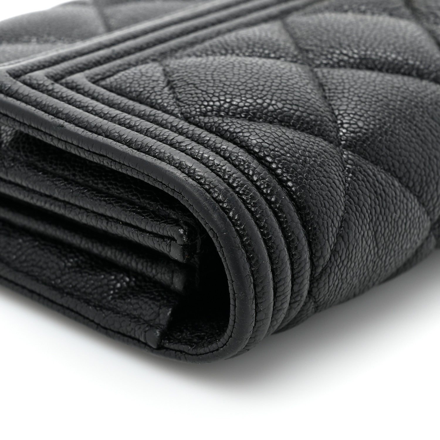 Chanel Caviar Quilted Large Boy Gusset Flap Wallet Black 12 of 12