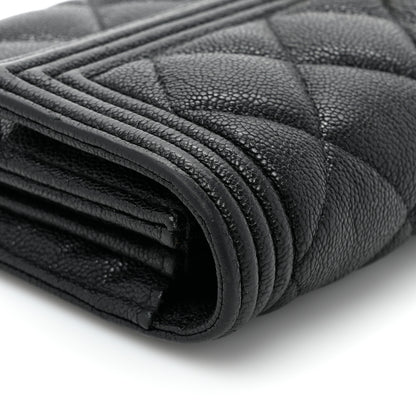 Chanel Caviar Quilted Large Boy Gusset Flap Wallet Black 12 of 12