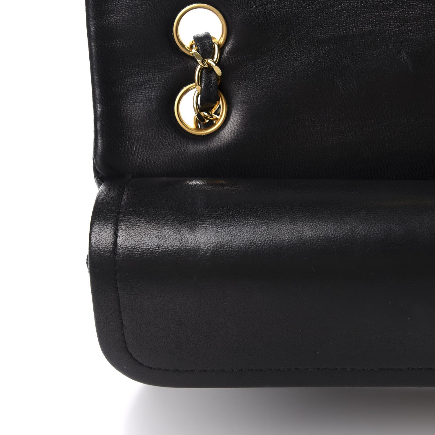 Chanel Lambskin Quilted Medium Double Flap Black 12 of 13