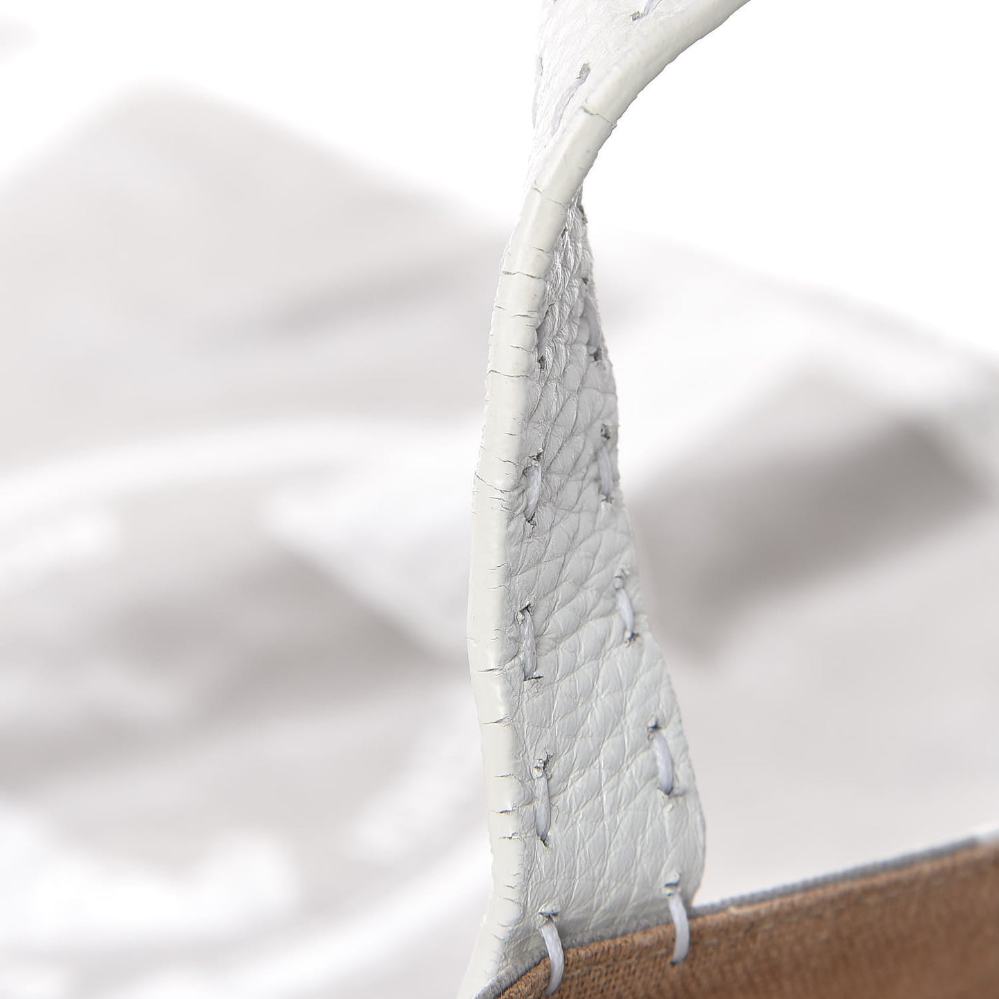Coated Canvas Calfskin Romano Selleria Borghese Print Special Shopping Tote Bianco