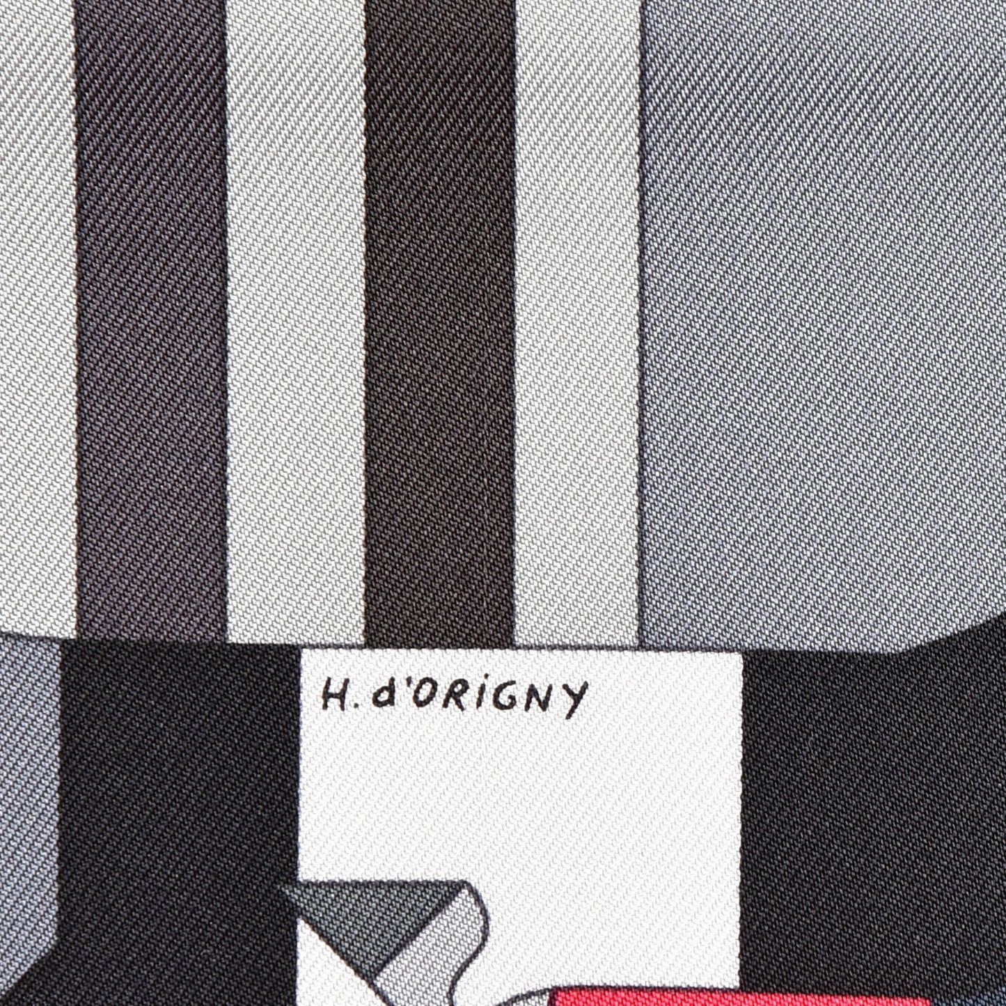 Silk Rocabar Pocket Square Vif Gris Noir