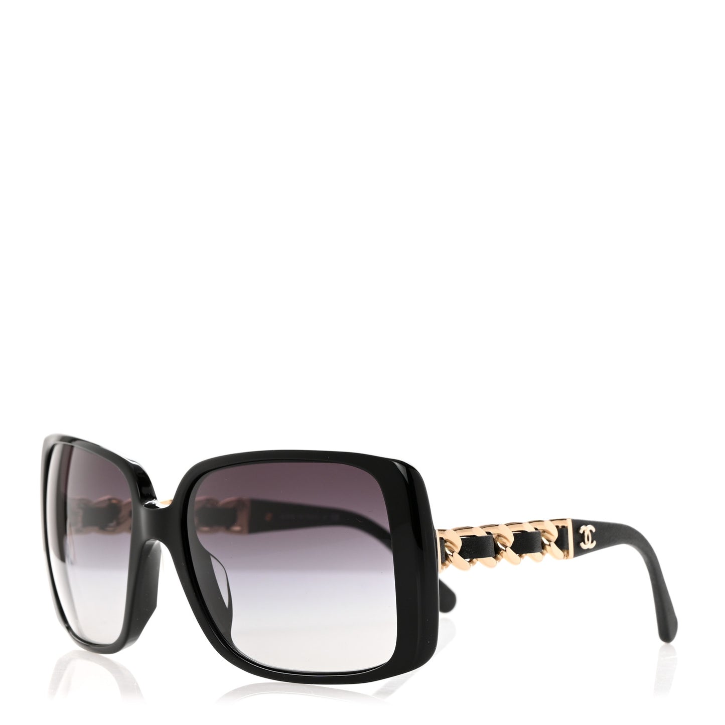 Acetate Chain Sunglasses 5208-Q Black