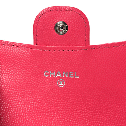 Chanel Caviar Quilted Flap Card Holder Wallet Fuchsia 6 of 9