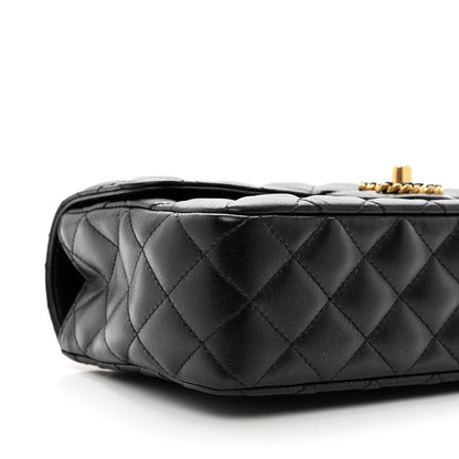 Chanel Lambskin Quilted Small Strass On Top Flap Bag Black 9 of 11