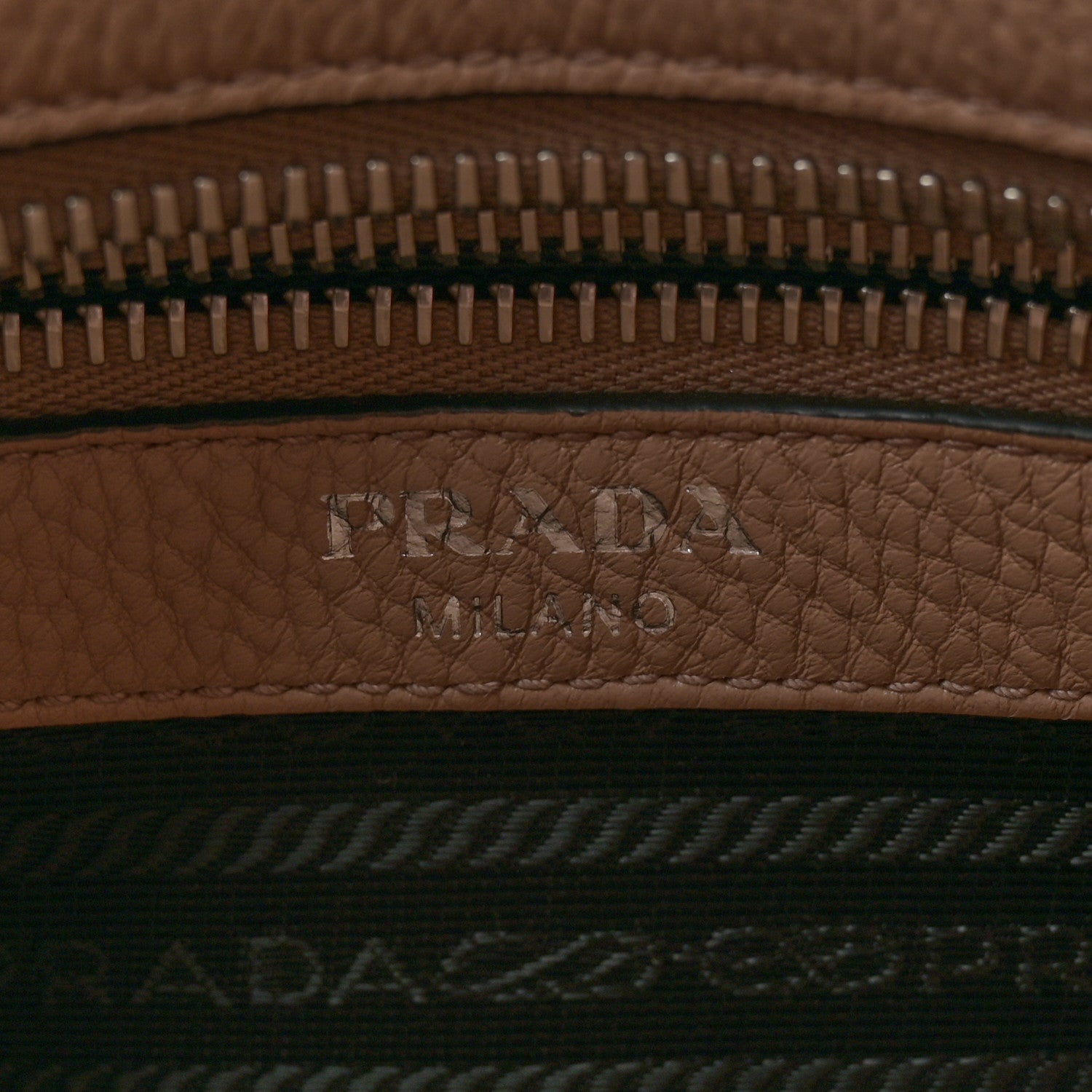 Prada Vitello Phenix Embossed Logo Shoulder Bag Cammeo 6 of 12