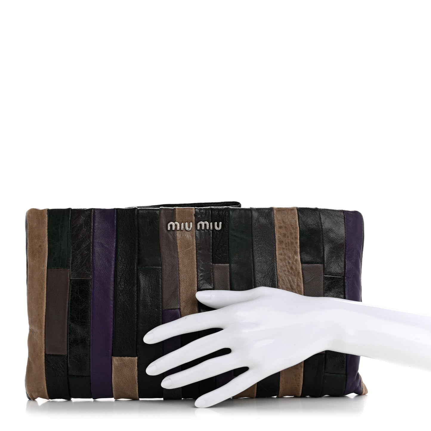 Nappa Patchwork Clutch Multicolor
