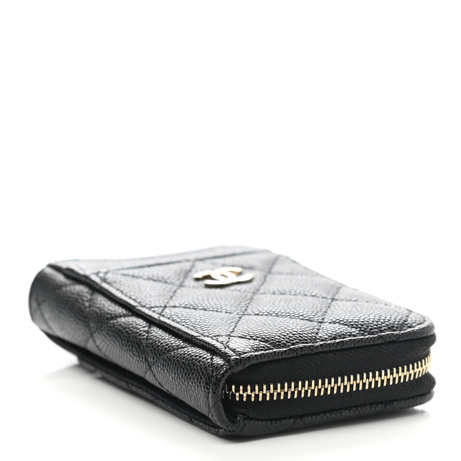 Chanel Caviar Quilted Zip Card Holder Black 4 of 8