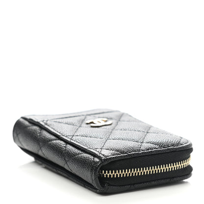 Chanel Caviar Quilted Zip Card Holder Black 4 of 8