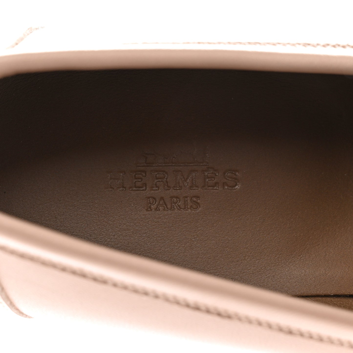 Goatskin Womens Paris Loafers 38 Beige Nude