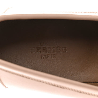 Hermes Goatskin Womens Paris Loafers 38 Beige Nude 7 of 9