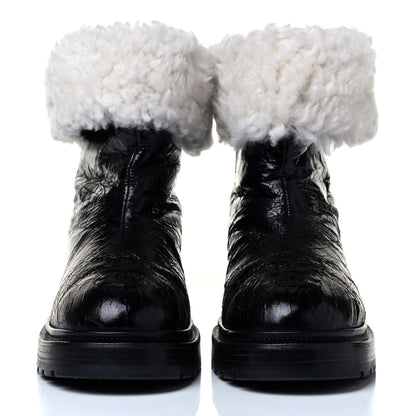 Chanel Lambskin Shearling Short Boots 39 Black 4 of 8