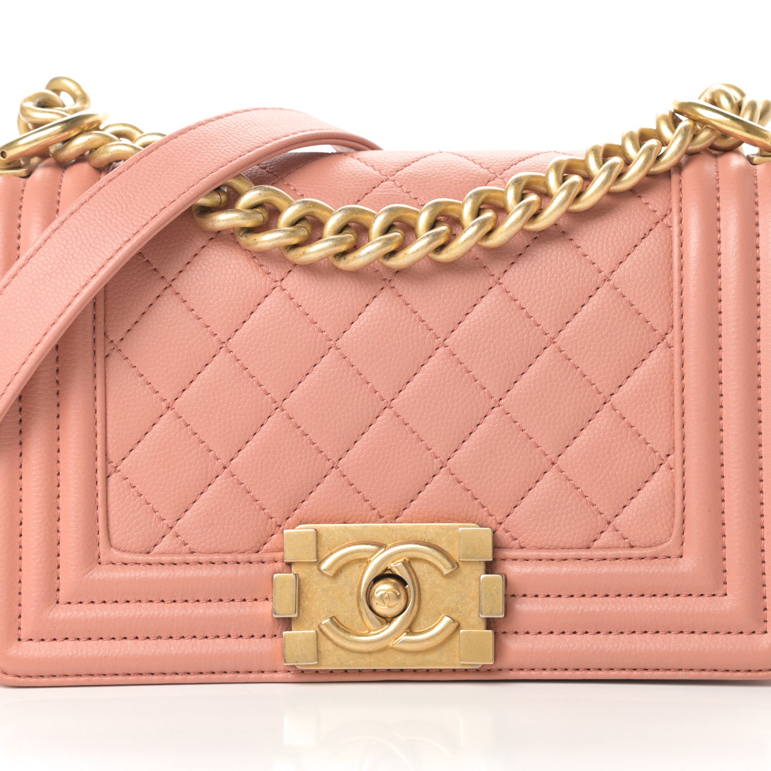 Chanel Caviar Quilted Small Boy Flap Powder Pink 8 of 13