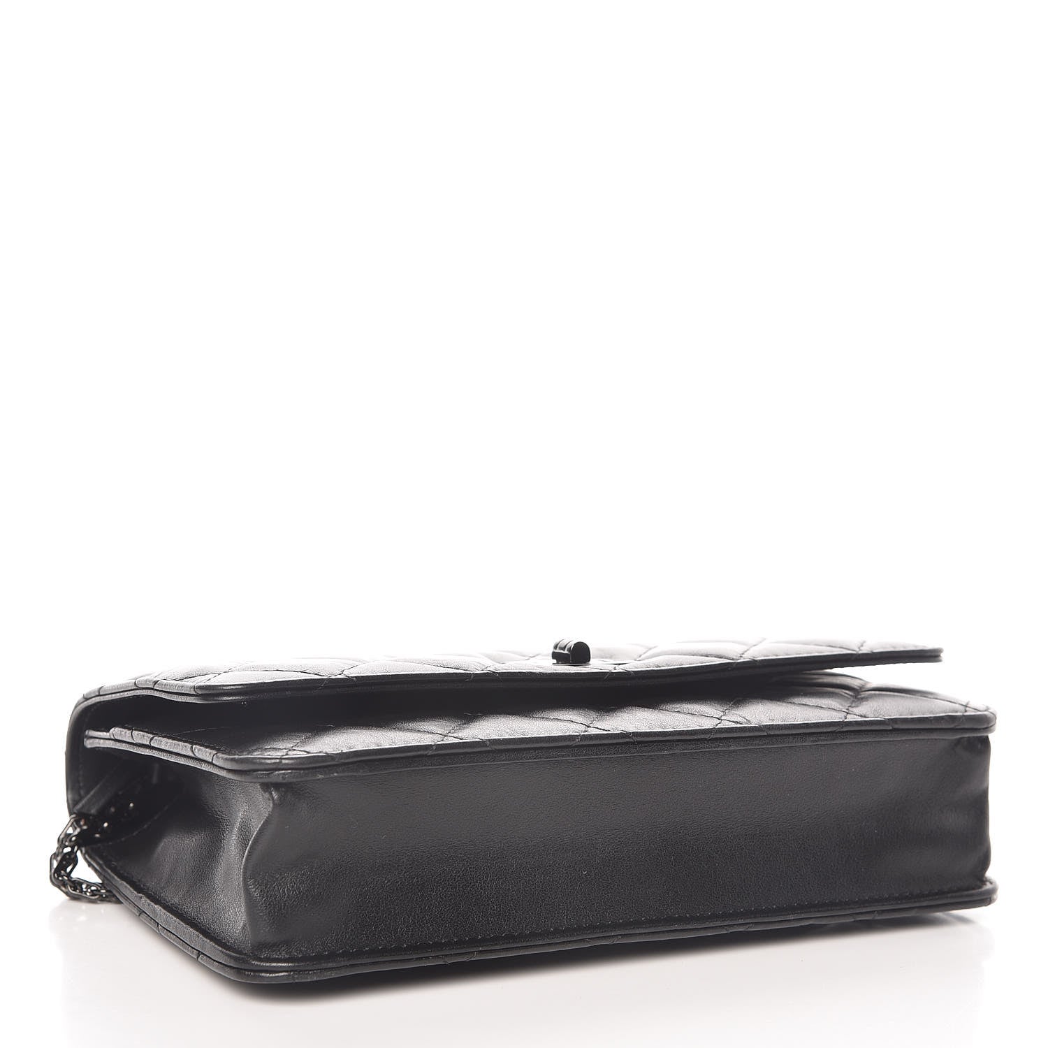 Chanel Aged Calfskin Quilted Reissue Wallet On Chain WOC So Black 4 of 10
