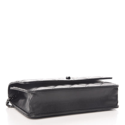 Chanel Aged Calfskin Quilted Reissue Wallet On Chain WOC So Black 4 of 10