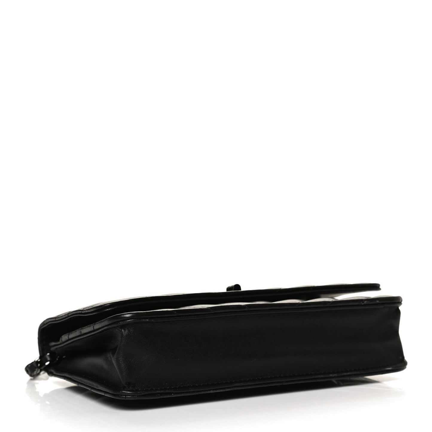 Aged Calfskin Chevron Quilted Reissue Wallet On Chain WOC So Black