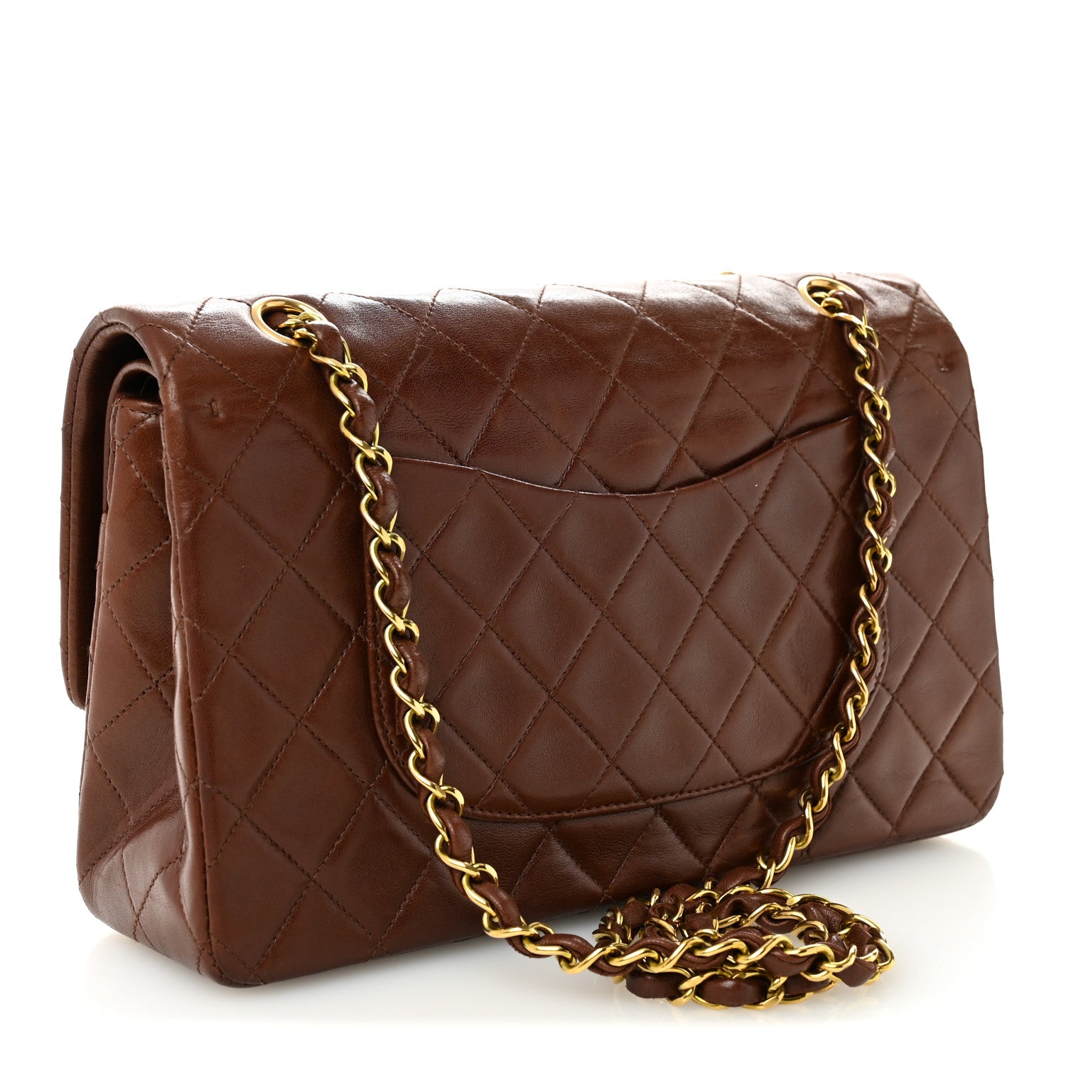 Chanel Lambskin Quilted Medium Double Flap Dark Brown 3 of 11