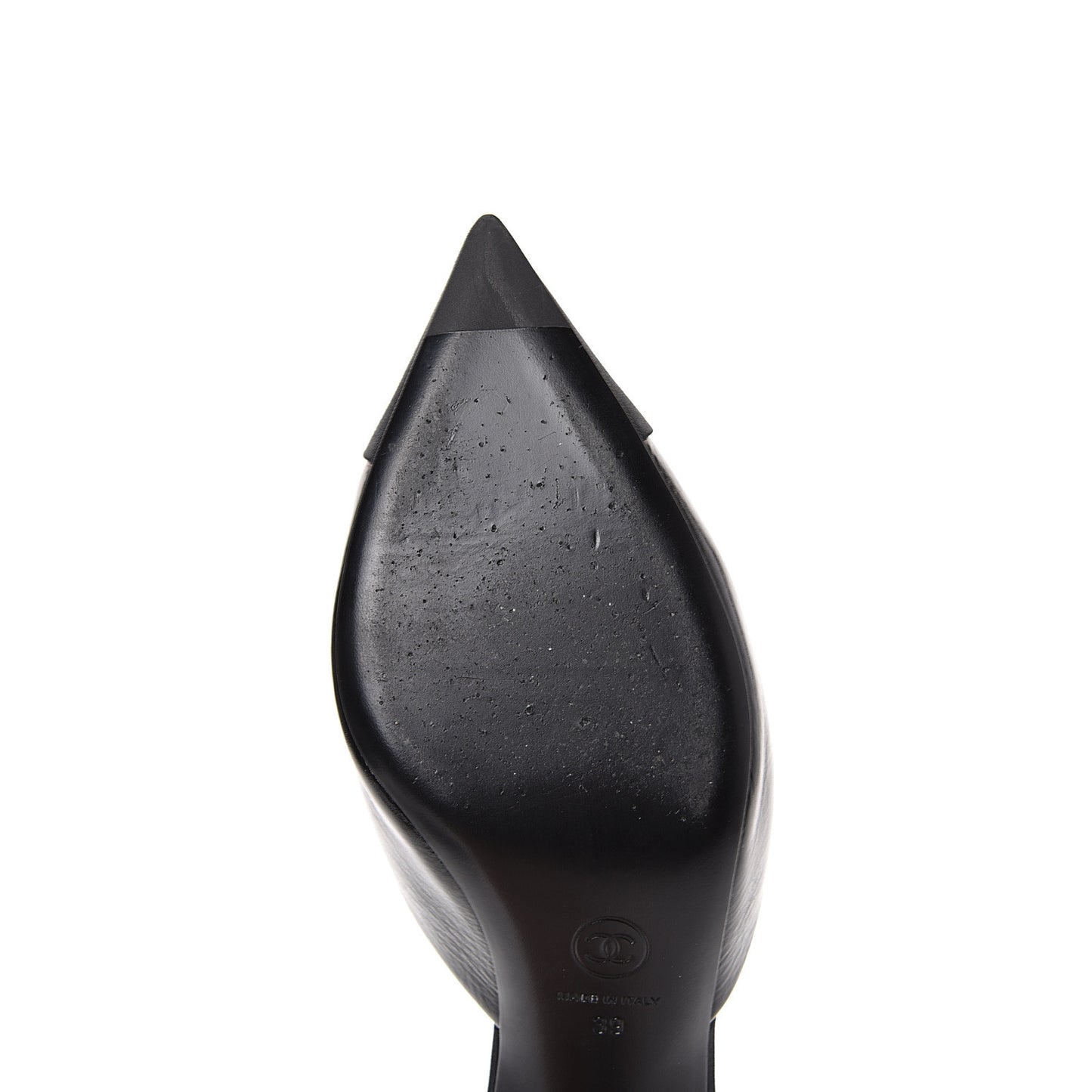 Patent Grosgrain Cap Toe Pearl Mule 39 Black