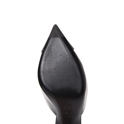 Chanel Patent Grosgrain Cap Toe Pearl Mule 39 Black 9 of 13