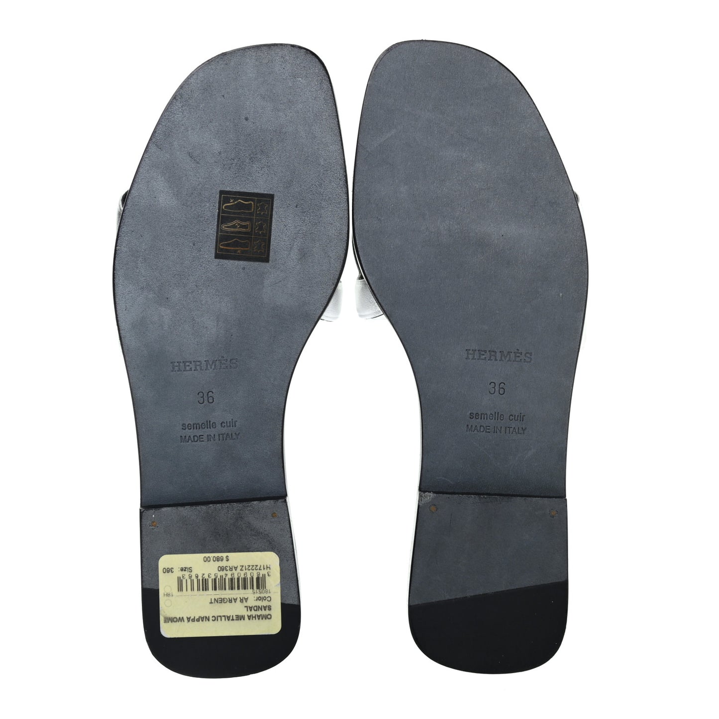 Metallic Nappa Omaha Sandals 36 Argent