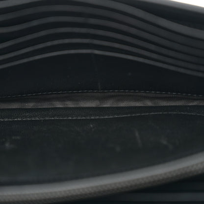 Saint Laurent Grain De Poudre Matelasse Chevron Monogram Monochrome Chain Wallet Black 5 of 11
